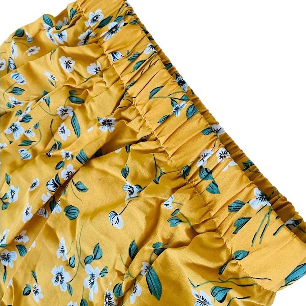 Woman’s Floral Yellow Maxi Skirt White Flowers - Picture 6 of 10